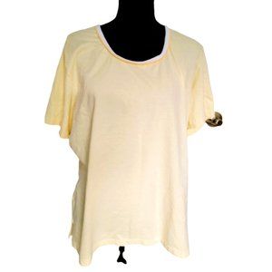 Womens Buttery Yellow Allison Brittney Short Sleeve Tee Shirt Size 2X